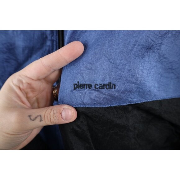 Vtg 90s Pierre Cardin Mens Large Spell Out Color Block Lined Windbreaker Jacket - Picture 4 of 13